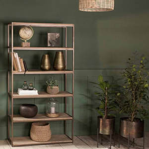 Nkuku Marjori Wide Mango wood & Iron Wide Shelves